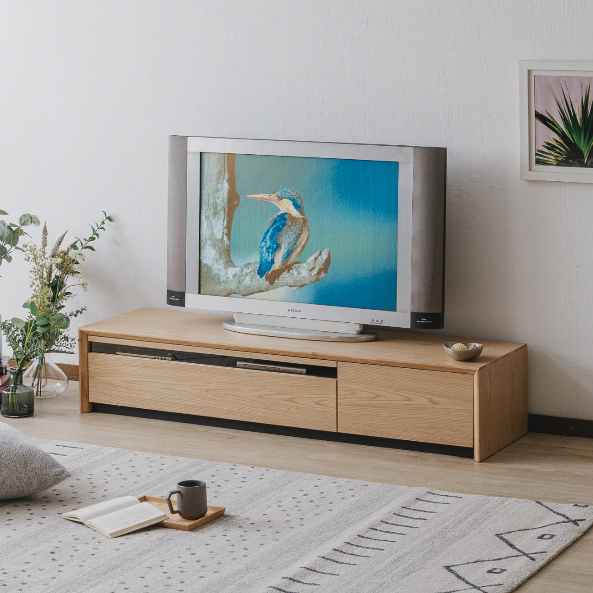 テレビ台 幅120cm 49型対応 引き出し フルスライドレール 完成品