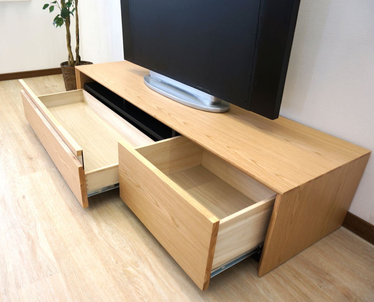 テレビ台 幅150cm 60型対応 引き出し フルスライドレール 完成品