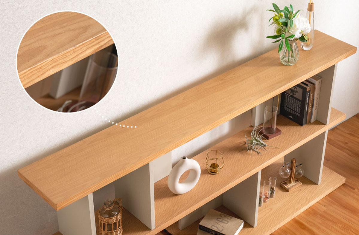 オープンシェルフ 幅180cm 天然木 くすみカラー （ シェルフ バック