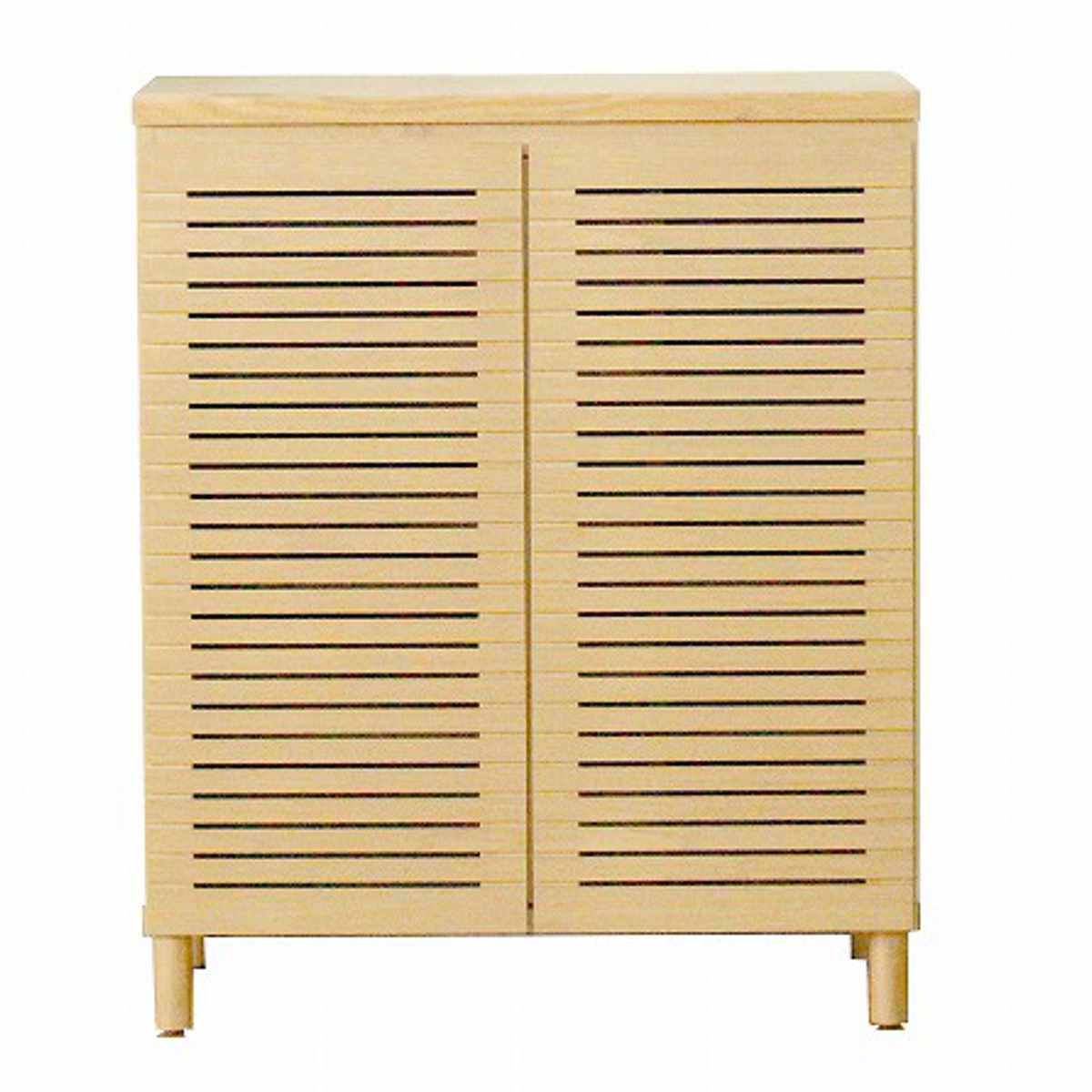 シューズキャビネット ロータイプ 幅80cm 約15足収納 天然木 完成品