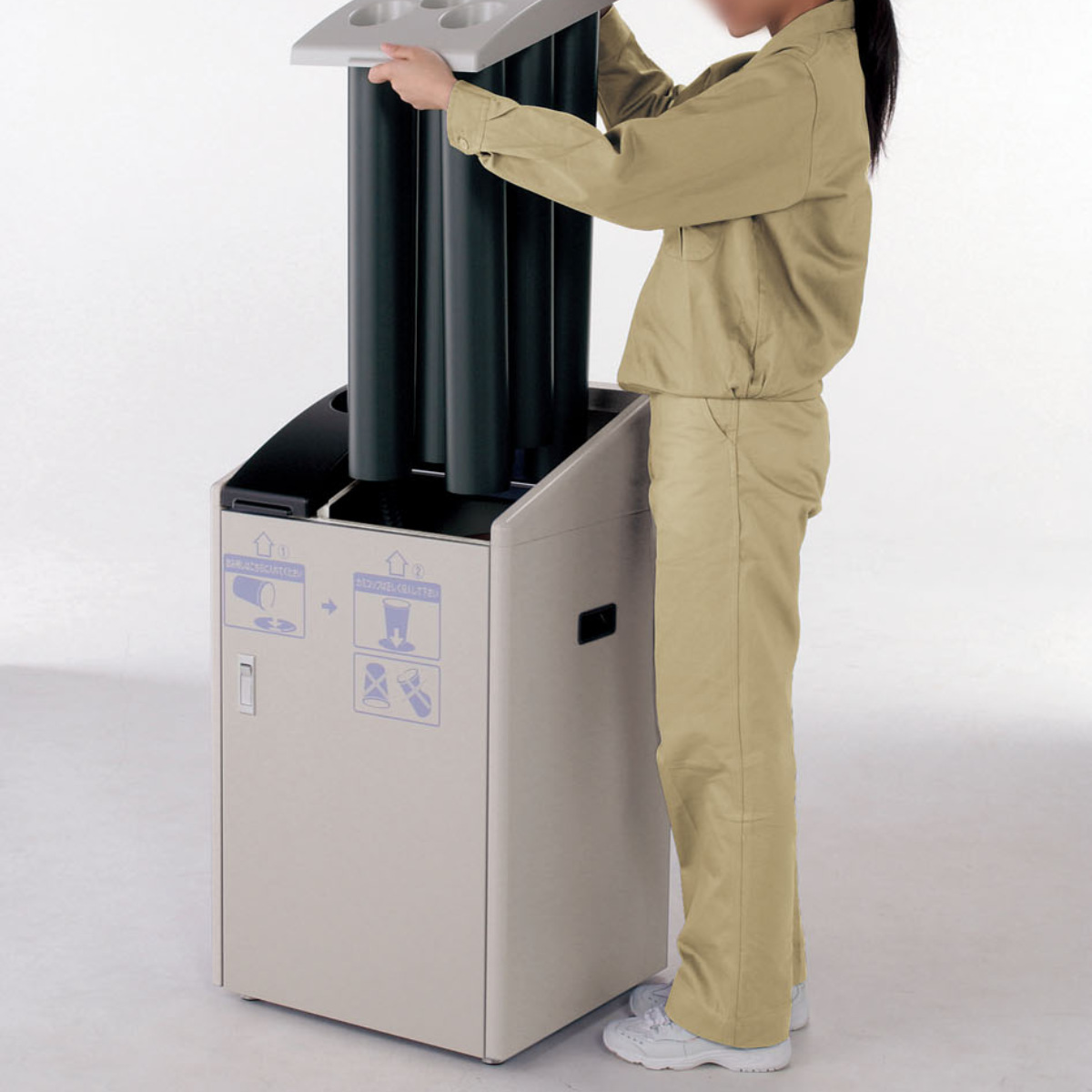 屋内用ゴミ箱 業務用ダストボックス 45L 20L 紙コップ用ダストボックス K-500 （ 法人限定 山崎産業 コンドル 紙コップ回収ボックス ゴミ箱 飲み残し ）_7