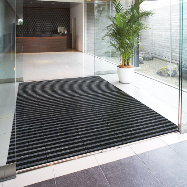 玄関マット 風除室 業務用 15×15cm ストーンライン 樹脂システムマット