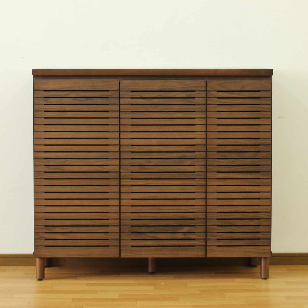 シューズキャビネット 幅110cm 約20足収納 天然木 完成品 （ 靴箱