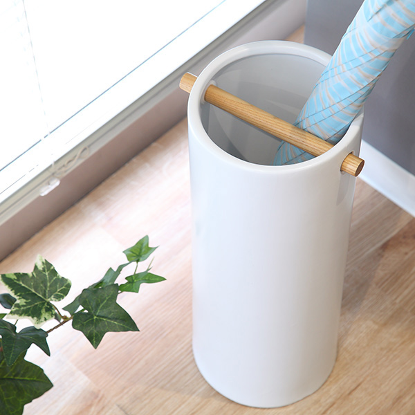 山崎実業 傘立て 陶器傘立て コモ スリム ホワイト （ 傘 スタンド