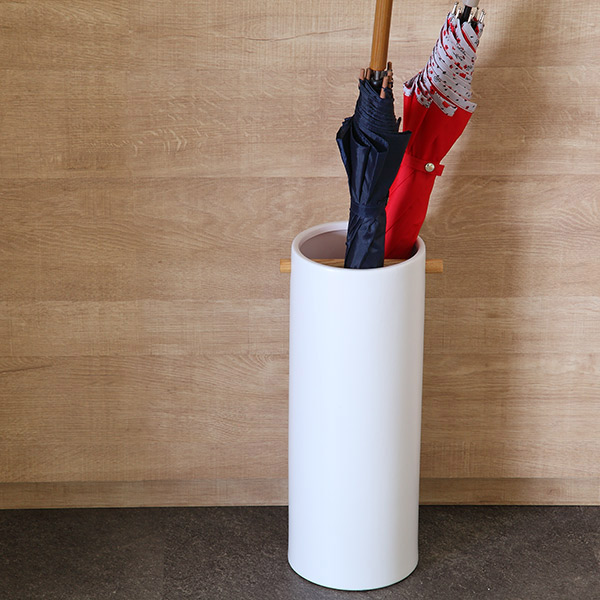 山崎実業 傘立て 陶器傘立て コモ スリム ホワイト （ 傘 スタンド