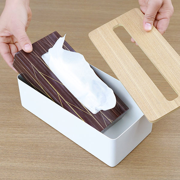 RIN（山崎実業） 山崎実業 RIN 蓋付きティッシュケース リン L