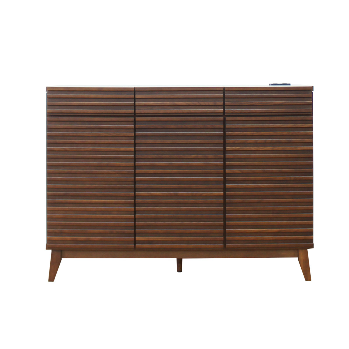 キッチンカウンター 幅120cm 2口コンセント付 ルーバーデザイン 天然木