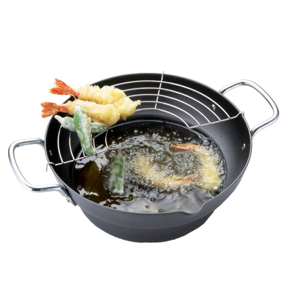 和平フレイズ 天ぷら鍋 28cm IH対応 段付き 網付き エコラーレ 日本製