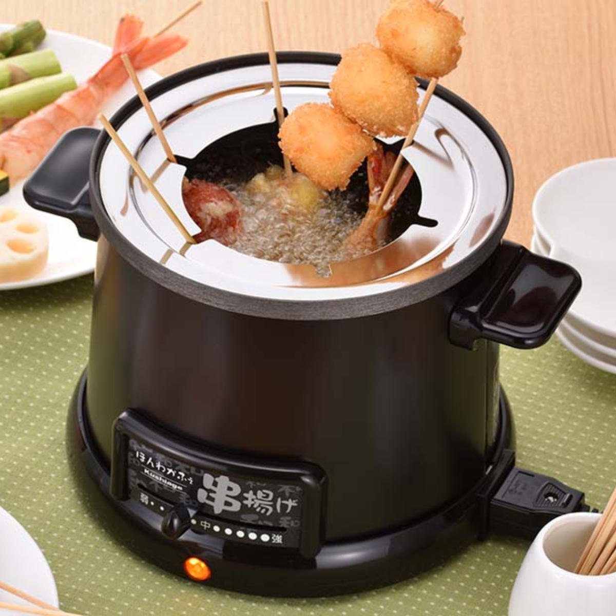 和平フレイズ 電気式 卓上 串揚げ鍋 天ぷら鍋 自動油温調節レバー付き