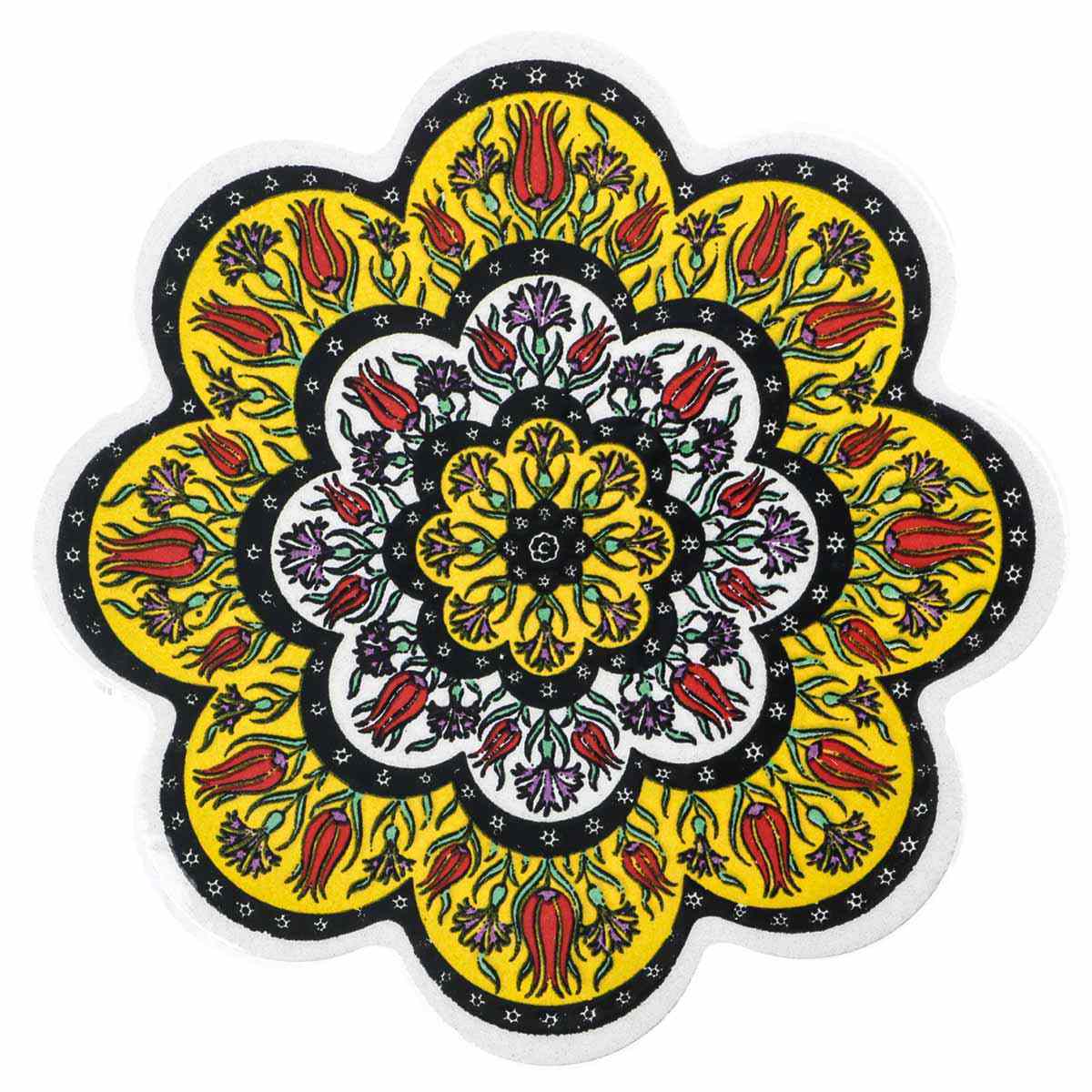 コースター 11cm IZNIK タイルコースター 陶器 （ トルコ陶器