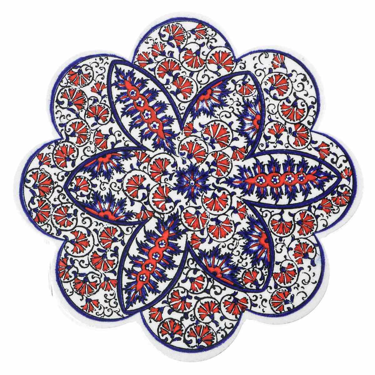 コースター 11cm IZNIK タイルコースター 陶器 （ トルコ陶器
