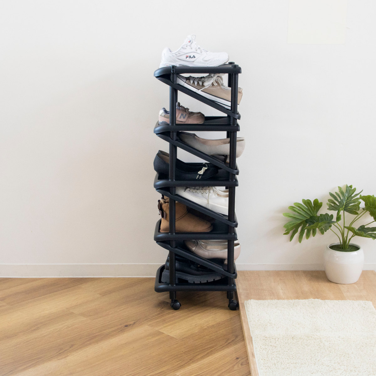 吉川国工業所 シューズラック 大容量 9段 斜め収納 エタージ