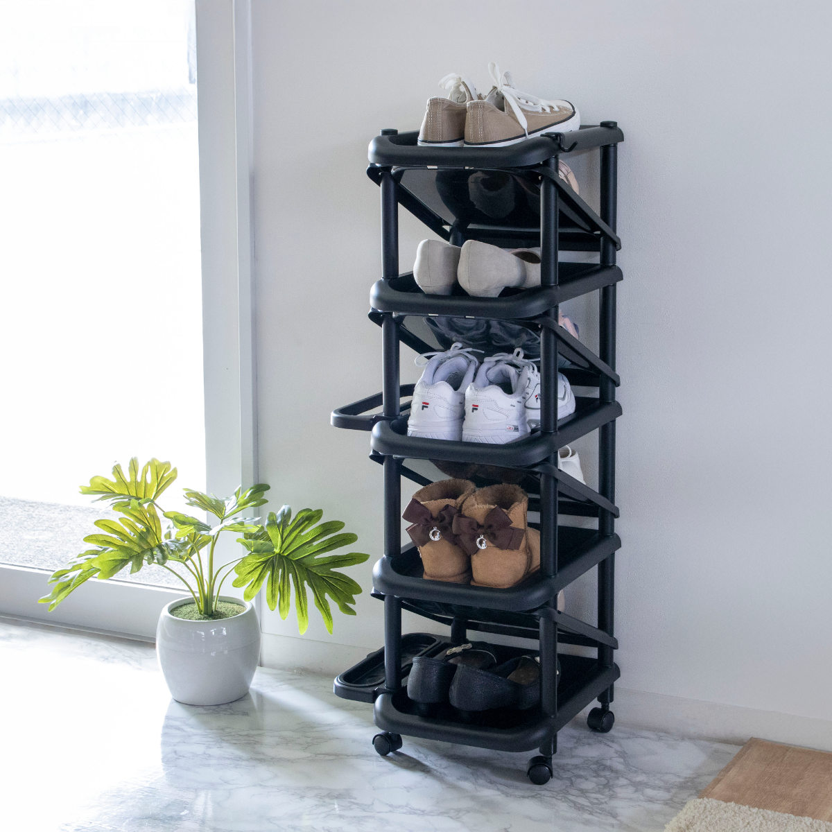 吉川国工業所 シューズラック 大容量 9段 斜め収納 エタージ