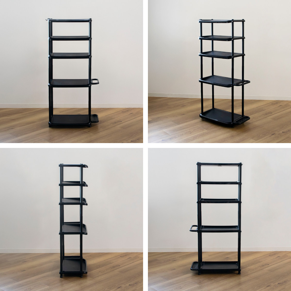 吉川国工業所 シューズラック 5段 ロング 省スペース 傘ラック付き