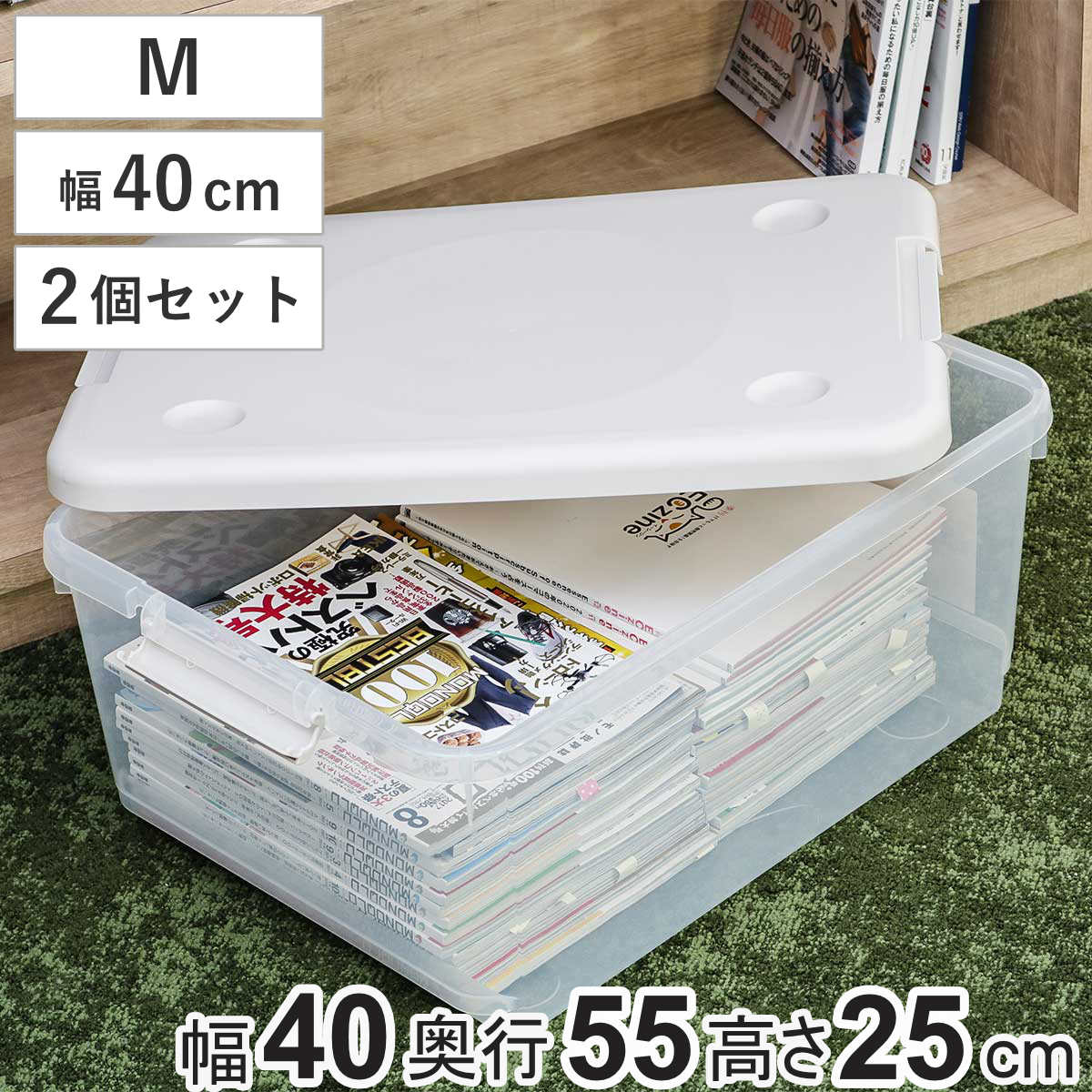 収納ボックス 40M とっても便利箱 フタ付き （ 幅40×奥行55×高さ25cm