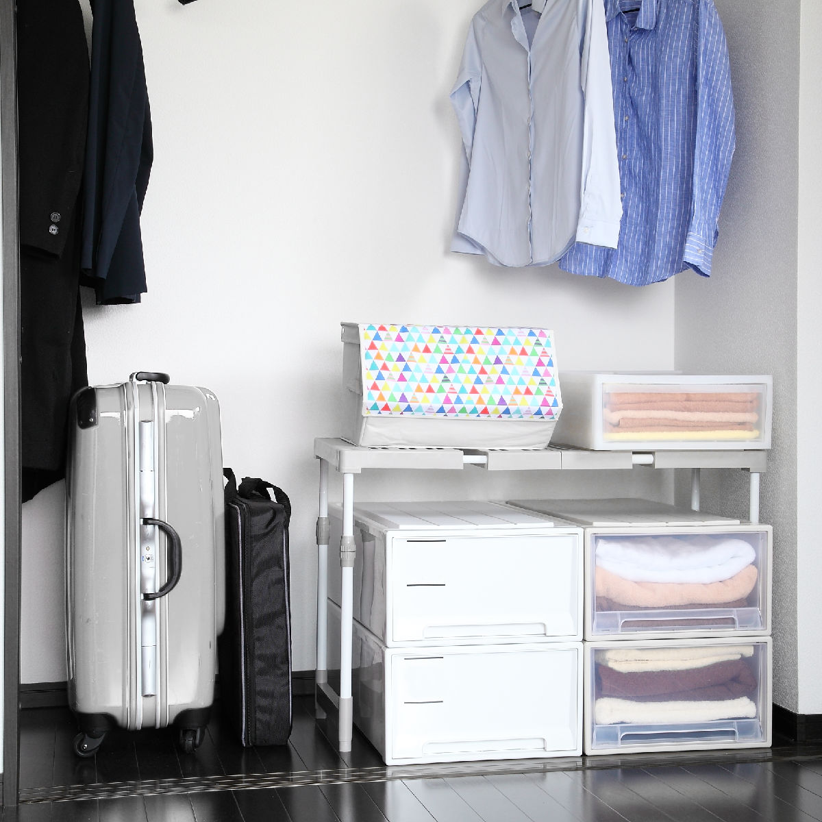 天馬 押入れ 整理棚 幅76〜93×奥行37×高さ48〜80cm フリーラック