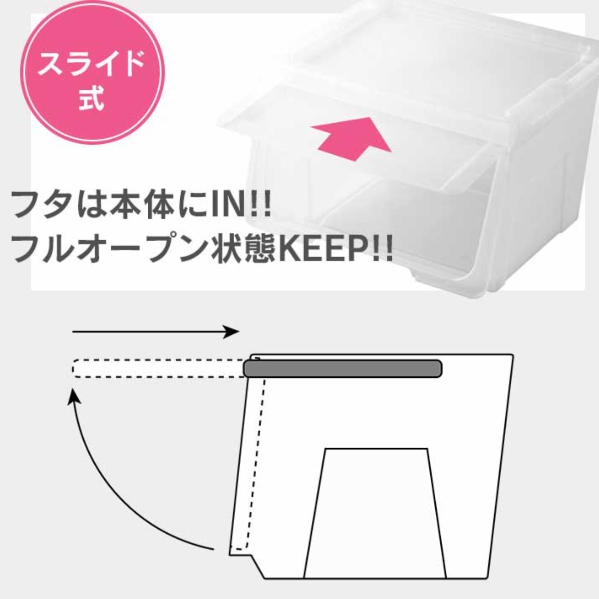 収納ボックス 前開き KABAKO カバコ S 同色8個セット （ 収納ケース 幅45×奥行40×高さ22cm 収納 プラスチック フラップ ストッカー 衣装ケース ）の画像