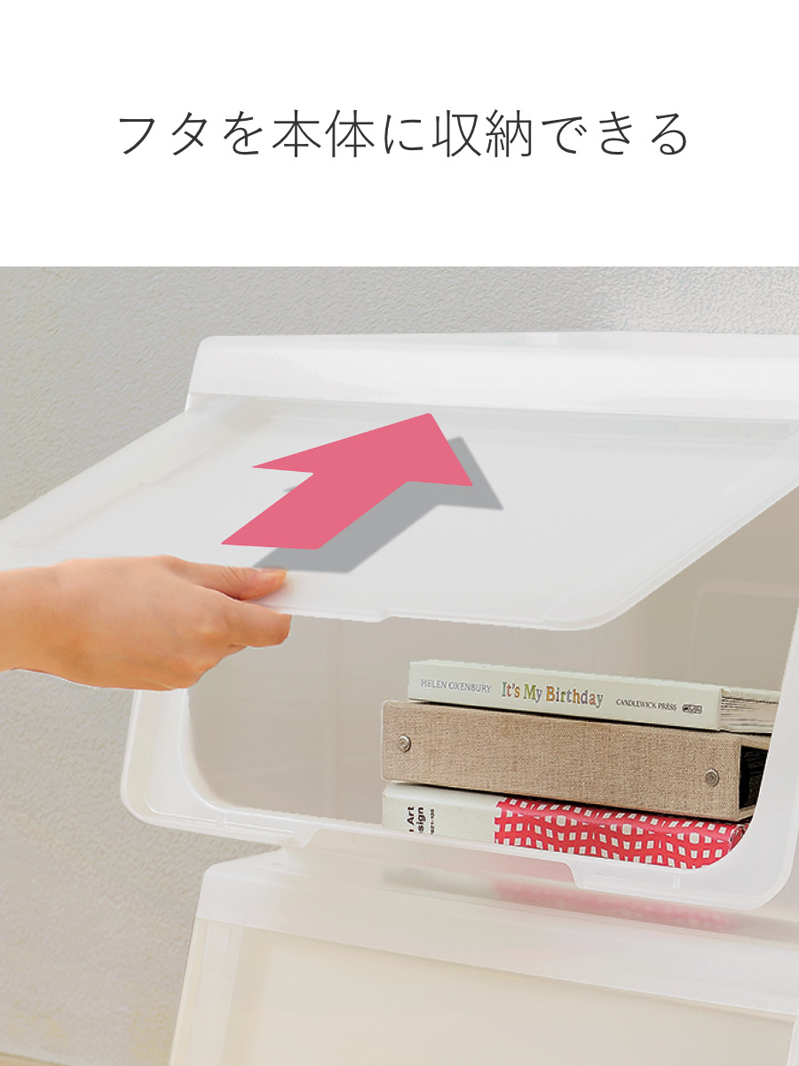 天馬 収納ボックス 前開き KABAKO 幅45×奥行42×高さ41cm カバコ L 同色