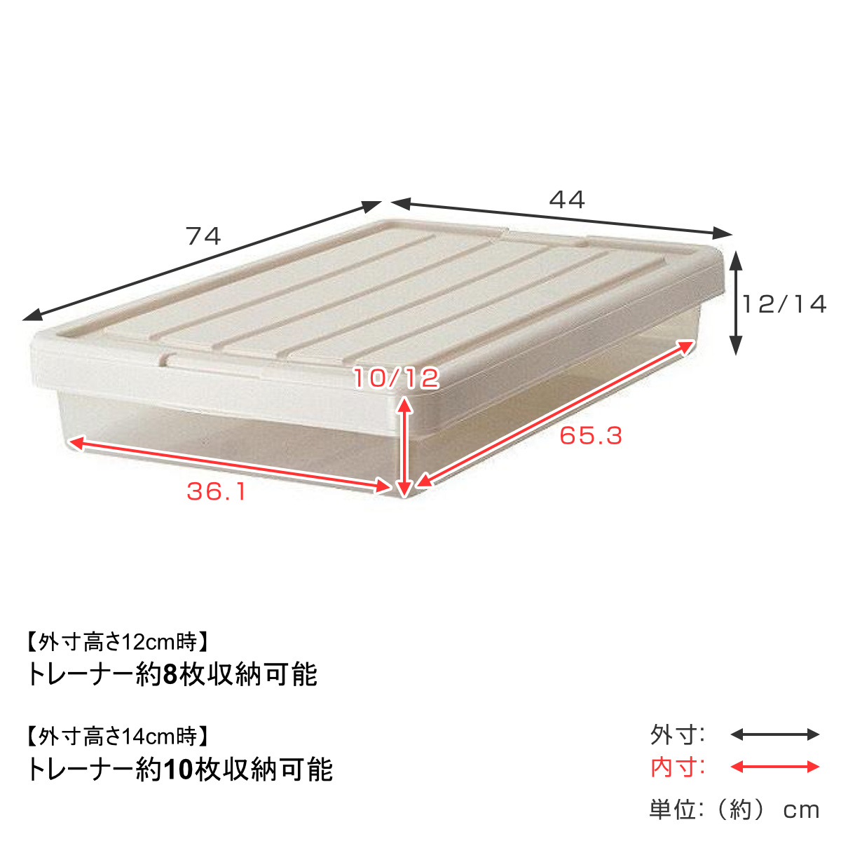 Fits 収納ケース フィッツ フィッツケース スリムボックス74 フタ付き