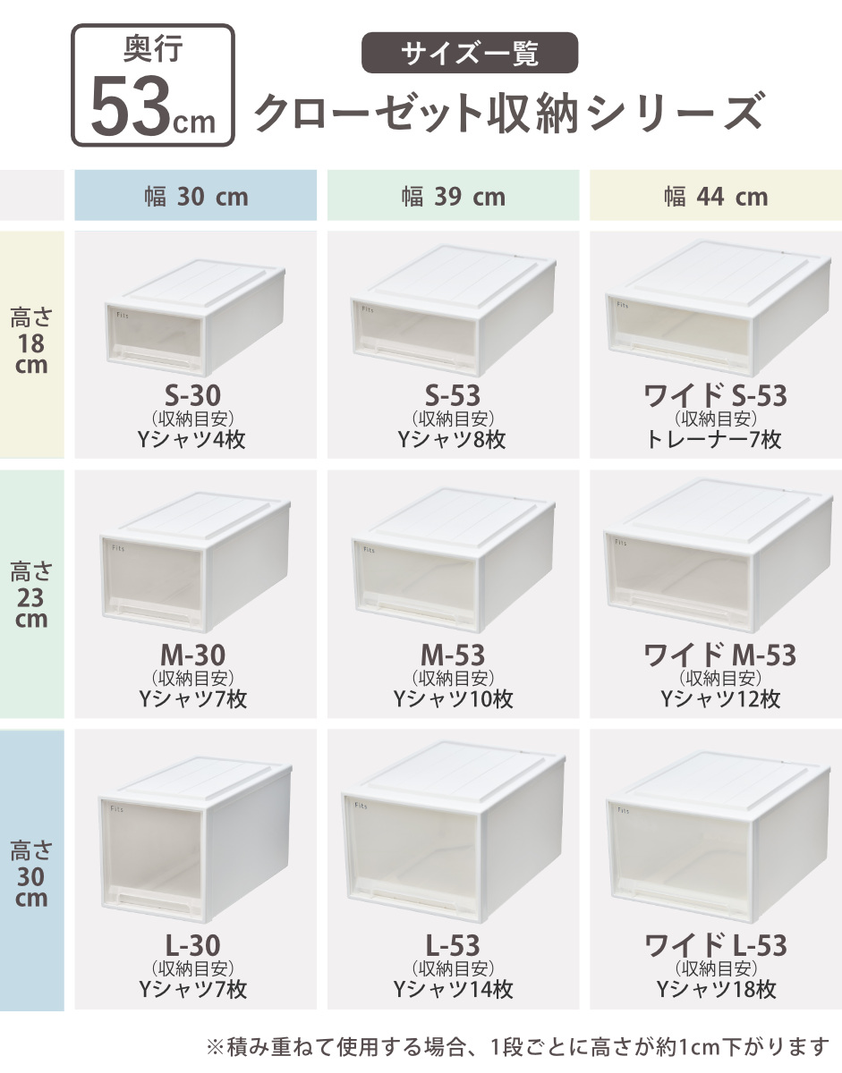 Fits 収納ケース フィッツ フィッツケース クローゼット ワイド L-53 2
