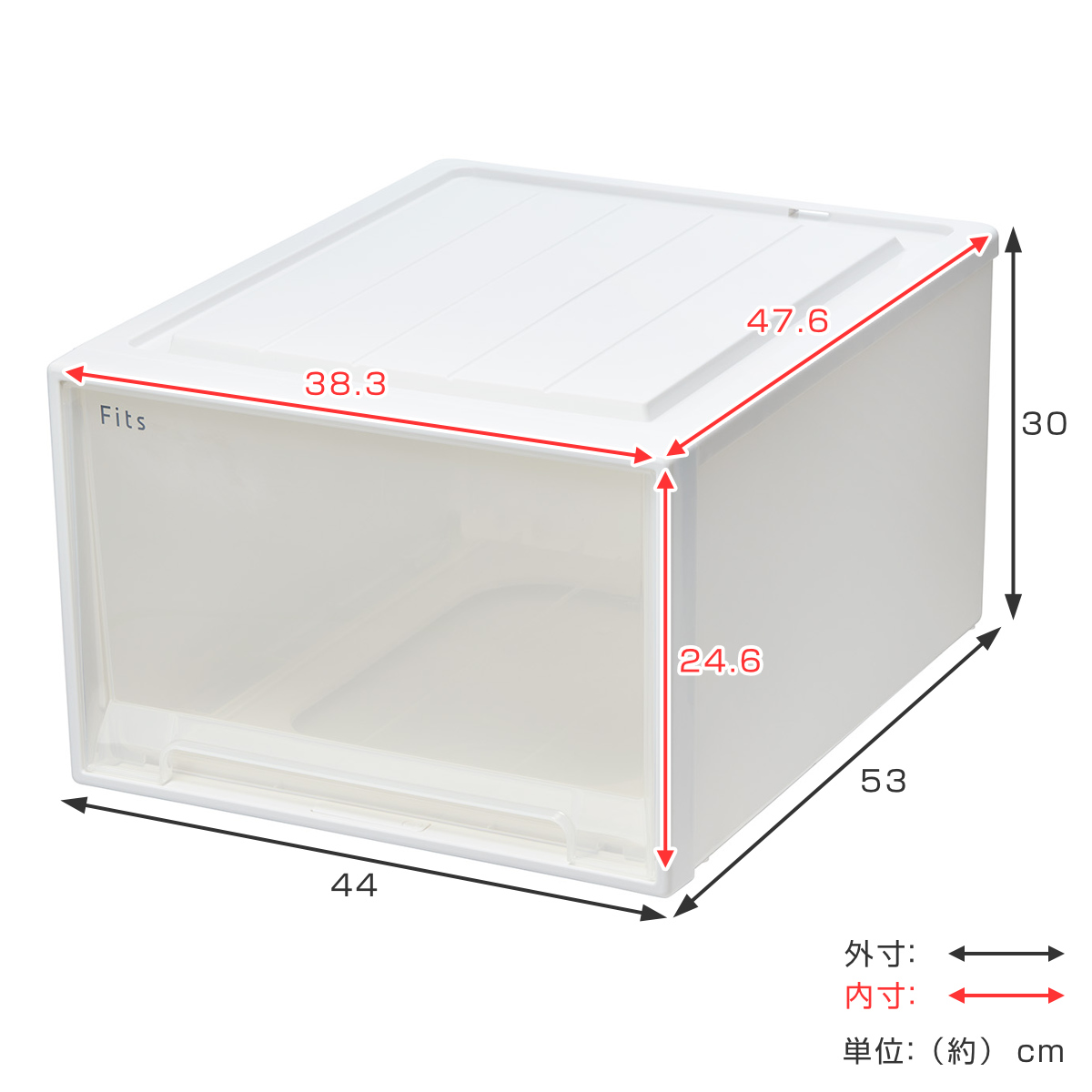 Fits 収納ケース フィッツ フィッツケース クローゼット ワイド L-53 2