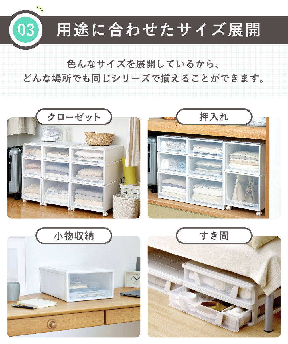 Fits 収納ケース フィッツ フィッツケース クローゼット L-30 同色2個