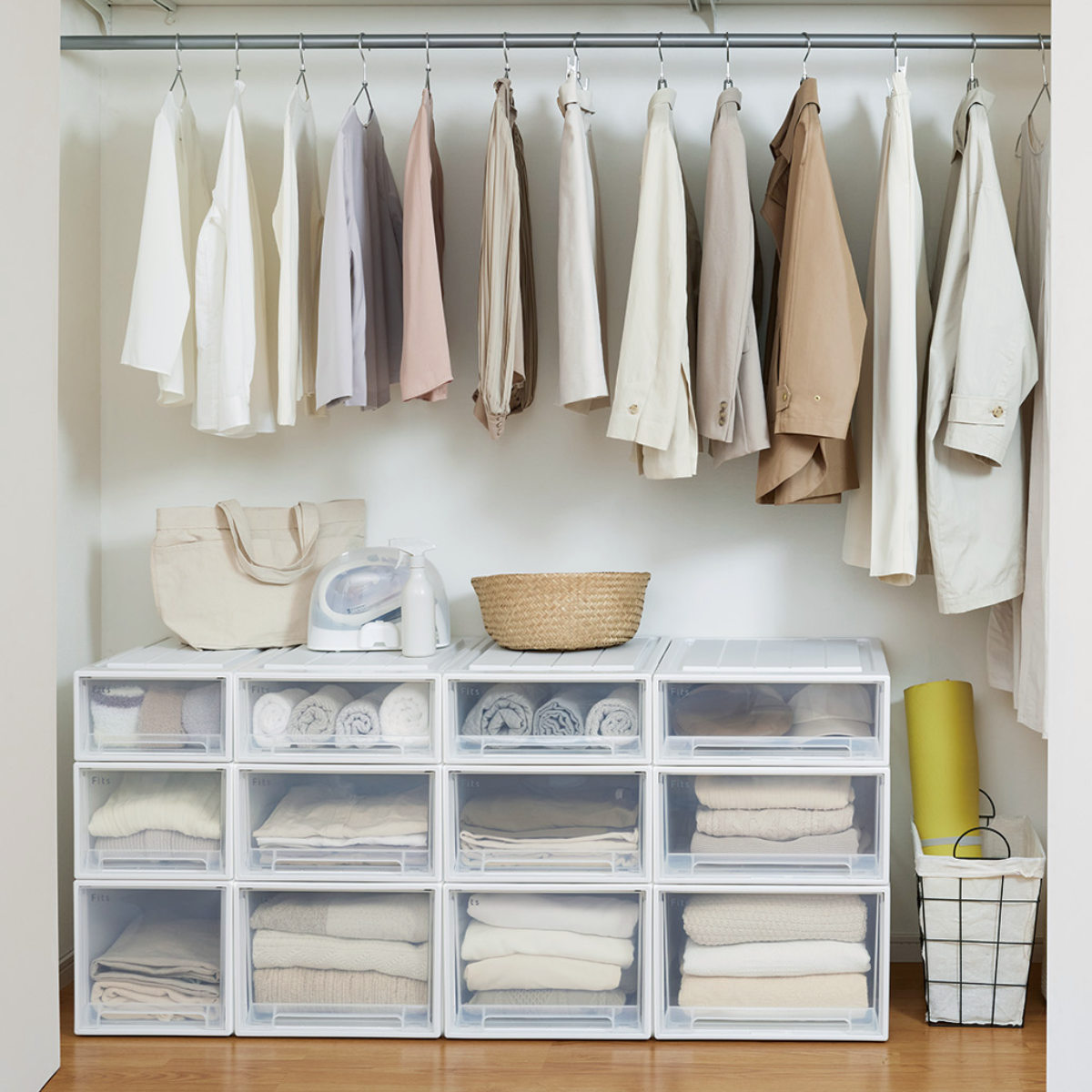 はる　収納ケース Fits フィッツケース 4個セット Fits 収納ケース 4個セット 幅44×奥行74×高さ30cm フィッツケース