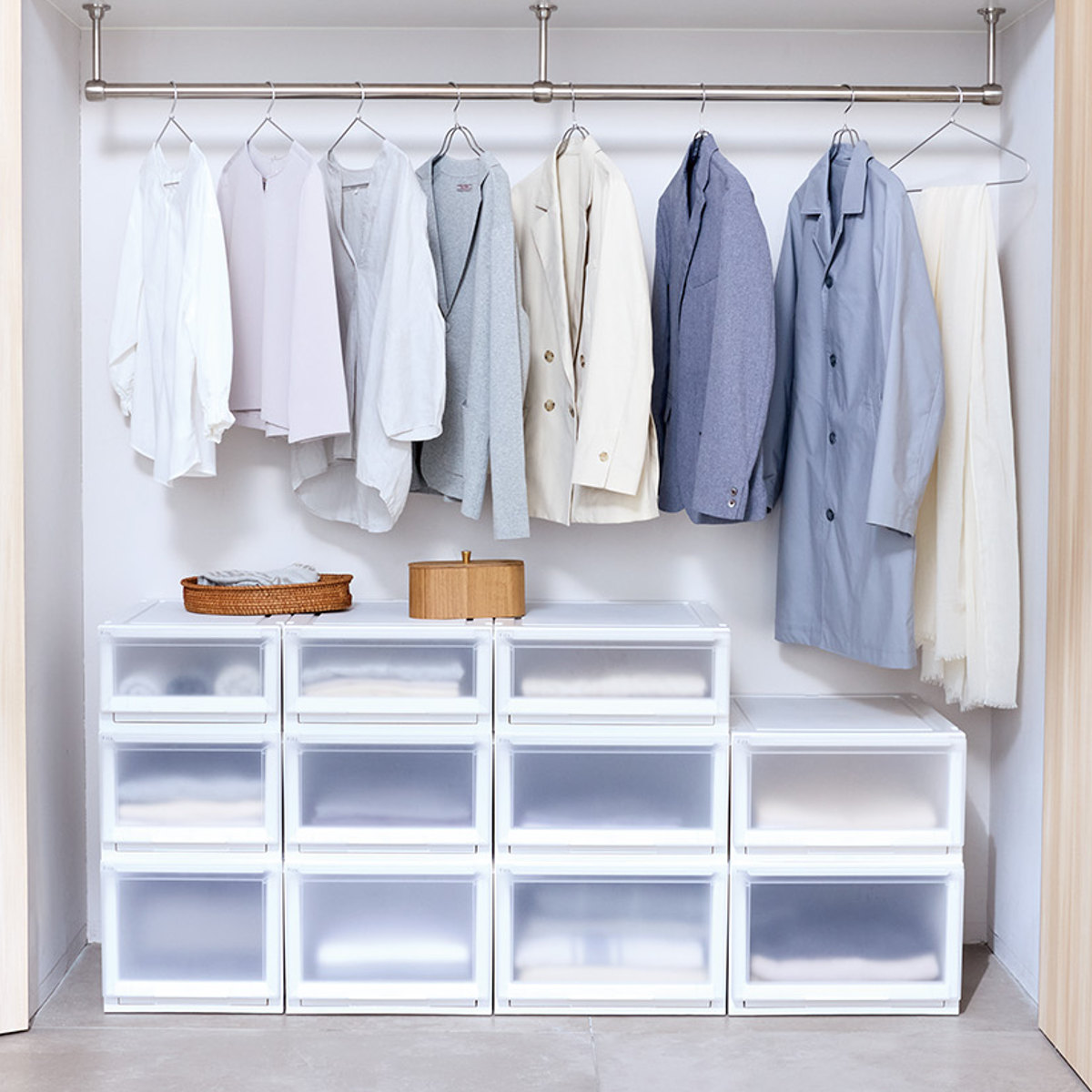 Fits 収納ケース 同色4個セット 幅40×奥行55×高さ25cm フィッツ