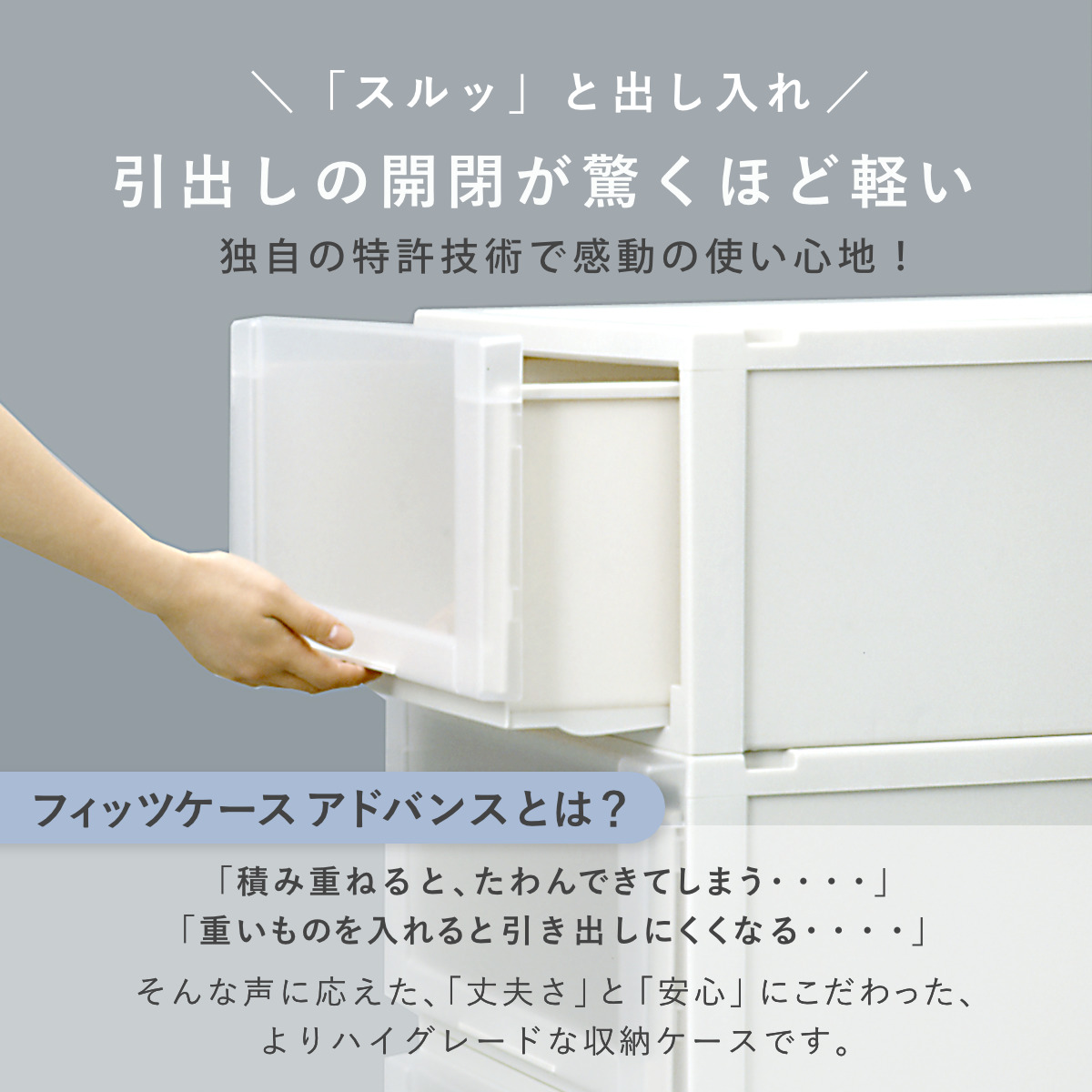 Fits 収納ケース 幅39×奥行74×高さ23cm フィッツケース アドバンス 74