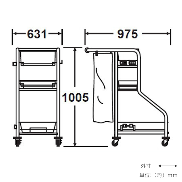 清掃用カート ビルメンカートF （ 法人限定 清掃カート 業務用 カート 清掃用 掃除用具 収納 運搬 スチール製 ） : 4904771559001  : リビングート ヤフー店 - 通販 - Yahoo!ショッピング