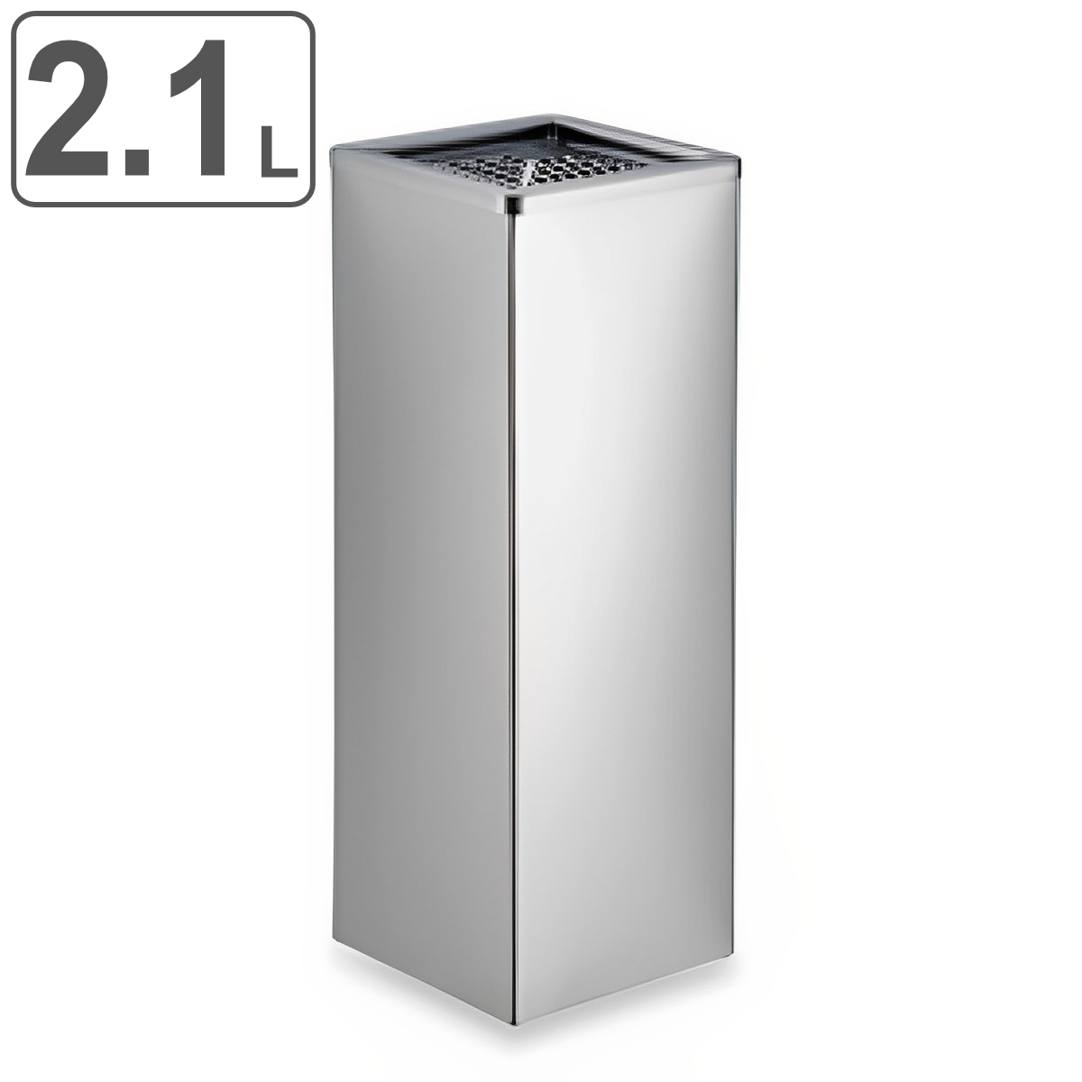 灰皿スタンド 屋内用 2.1L 業務用 ステン角型灰皿 （ 法人限定