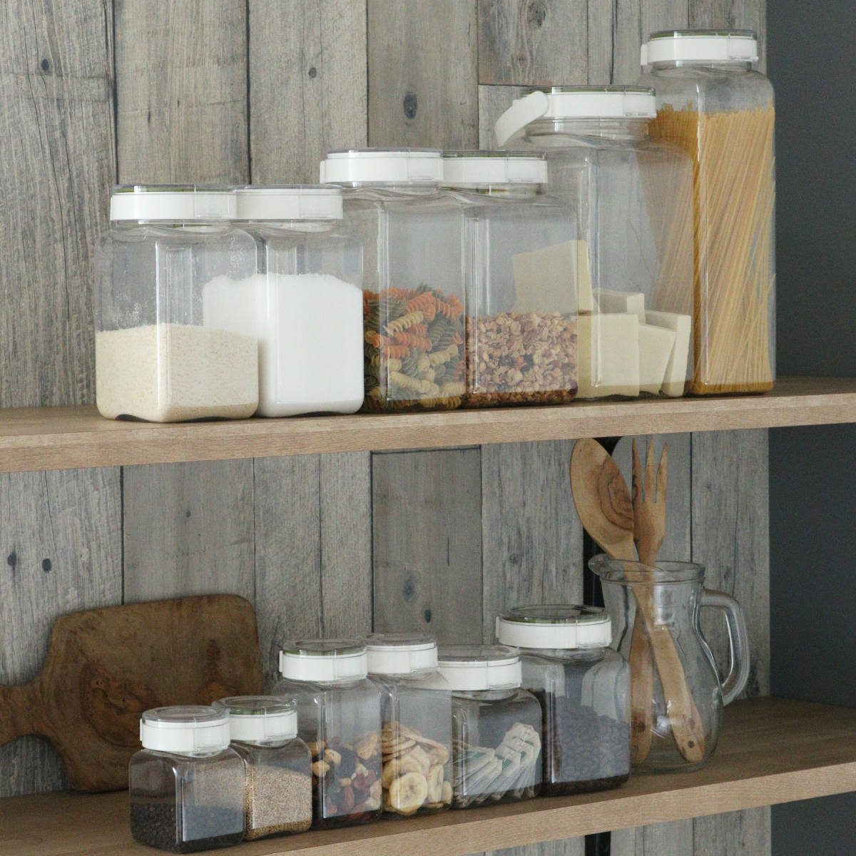 （限定カラーグレー） 保存容器 500ml フレッシュロック 角型 お得な同色3個セット （ キッチン収納 キャニスター 調味料入れ ストッカー 密閉 透明 日本製 ） | FRESHLOK | 22