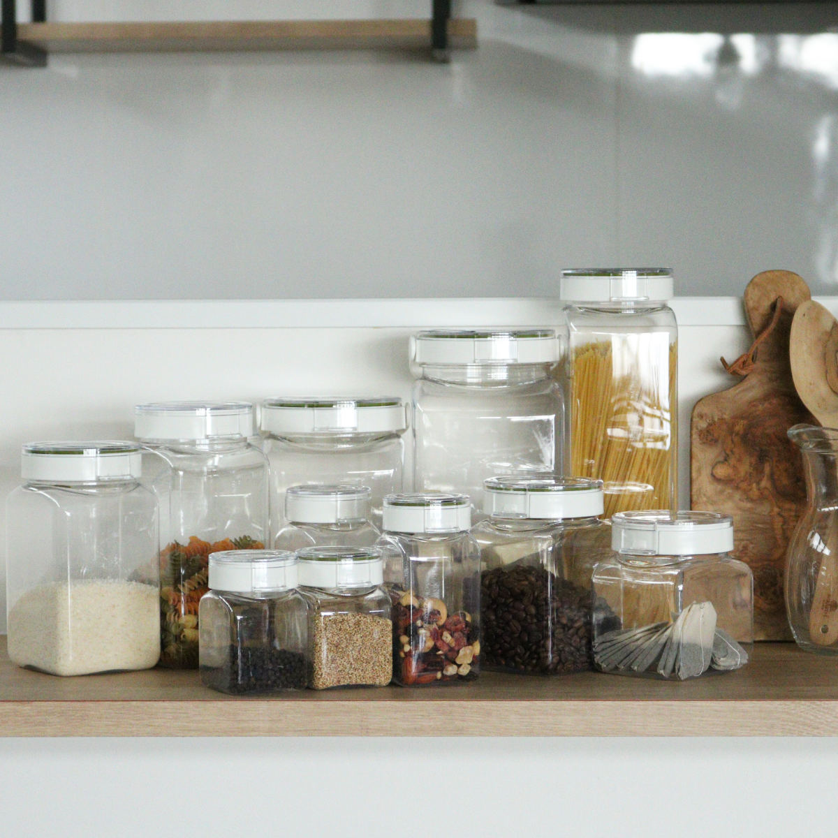 （限定カラーグレー） 保存容器 500ml フレッシュロック 角型 お得な同色3個セット （ キッチン収納 キャニスター 調味料入れ ストッカー 密閉 透明 日本製 ） | FRESHLOK | 23