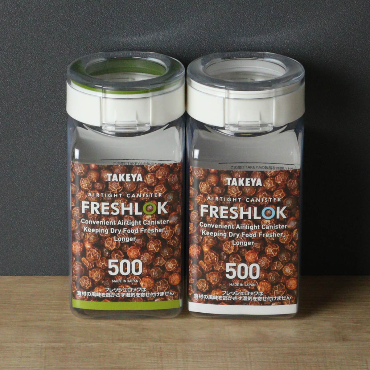 （限定カラーグレー） 保存容器 500ml フレッシュロック 角型 お得な同色3個セット （ キッチン収納 キャニスター 調味料入れ ストッカー 密閉 透明 日本製 ） | FRESHLOK | 06