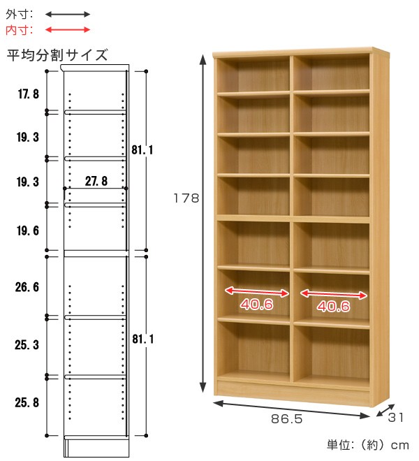 専用本棚 本棚 ブックシェルフ エースラック カラーラック 約幅87cm 高さ