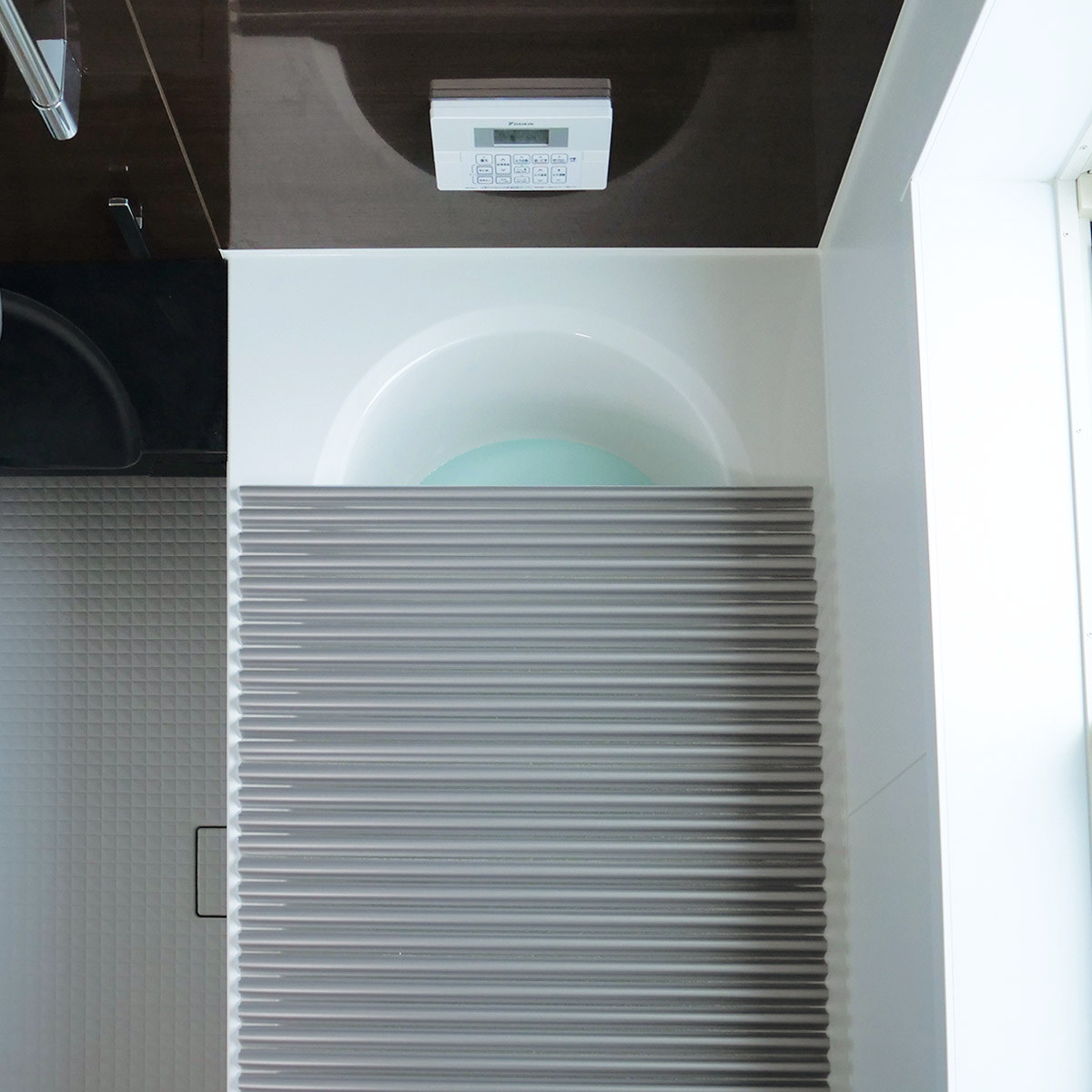 風呂ふた シャッター オーダー オーダーメイド イージーウェーブ 85×174〜181cm 銀イオン配合 特注 別注 （ ふろふた 風呂蓋 風呂フタ ミューファン 日本製 ）