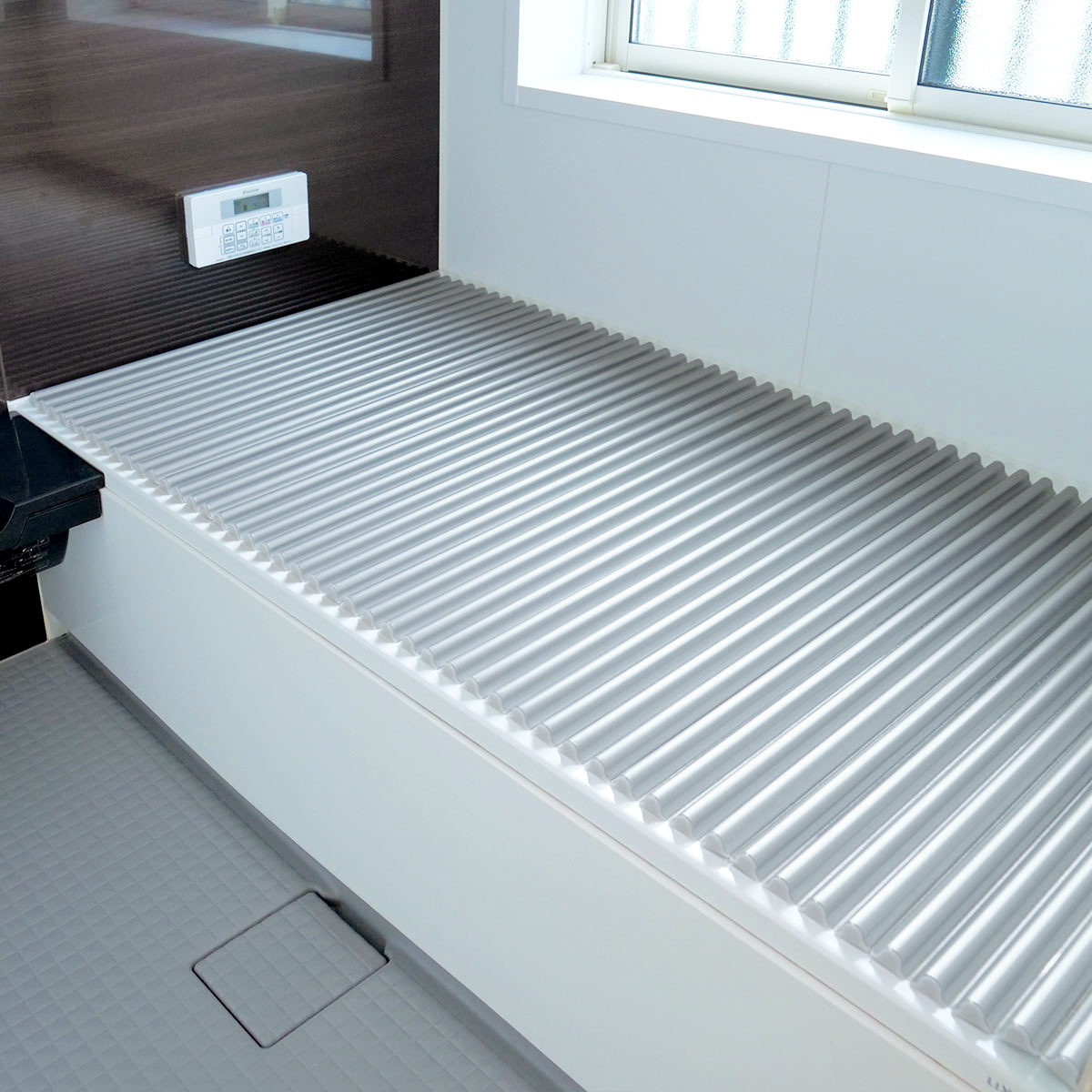 風呂ふた シャッター オーダー オーダーメイド イージーウェーブ 85×174〜181cm 銀イオン配合 特注 別注 （ ふろふた 風呂蓋 風呂フタ ミューファン 日本製 ）