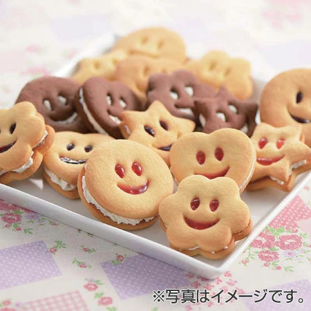 クッキー型 抜き型 スタンプクッキー にこにこフェイス まる