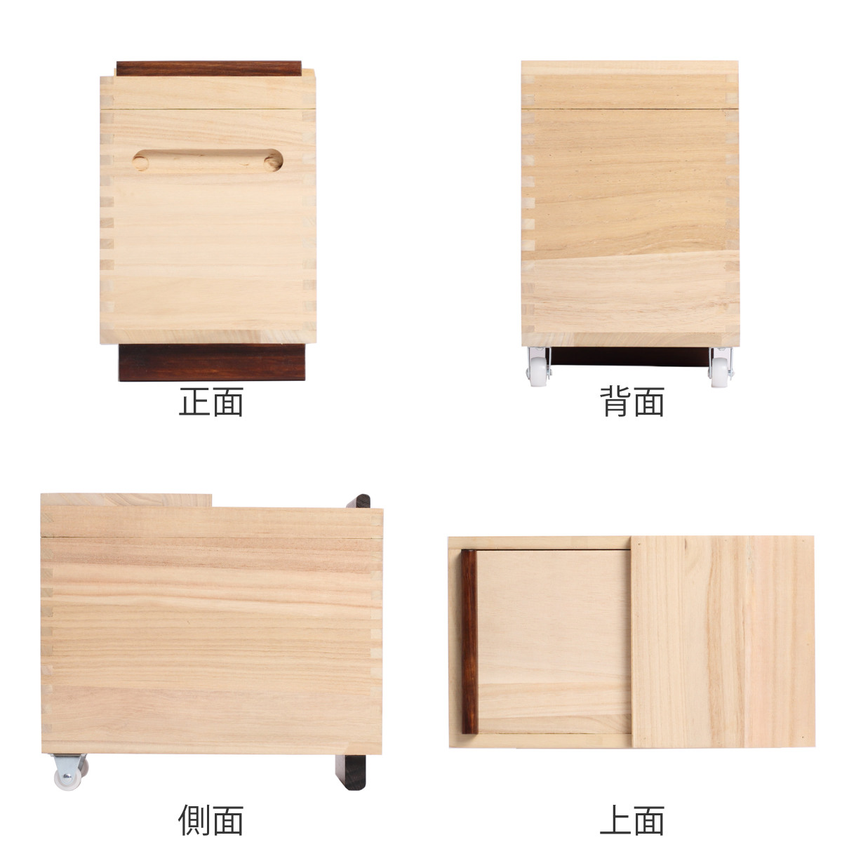 OSMAC 米びつ 桐製 Rice Box 5kg 計量マス付き （ キャスター付き 桐