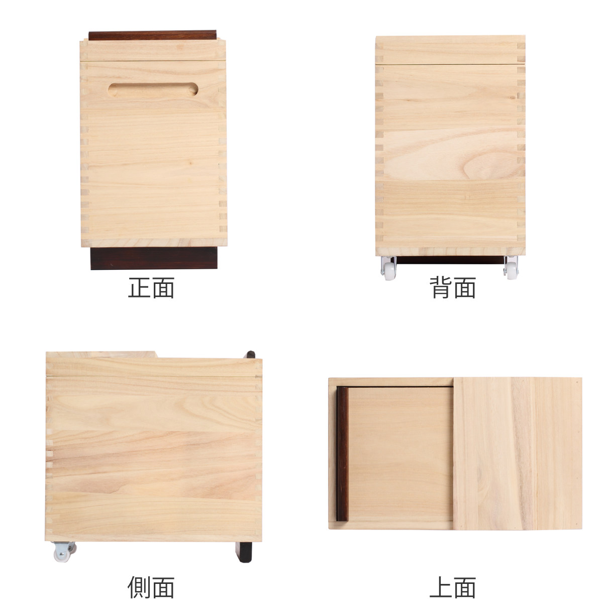 OSMAC 米びつ 桐製 Rice Box 10kg 計量マス付き （ キャスター付き 桐