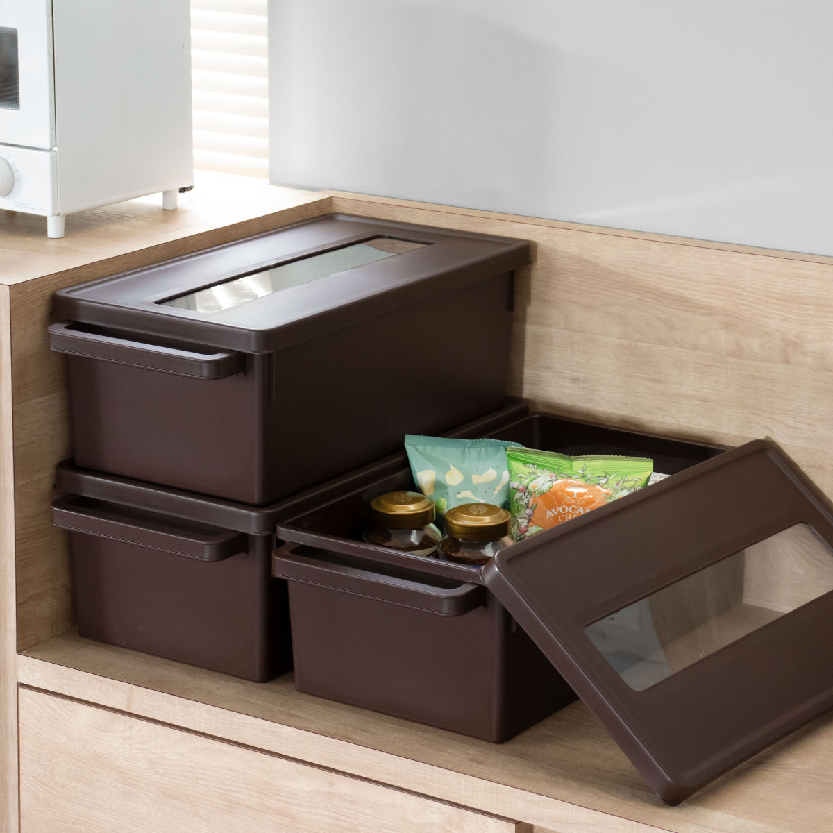 イノマタ化学 収納ケース メディアコンテナ DVD用 ブラウン 幅44.9