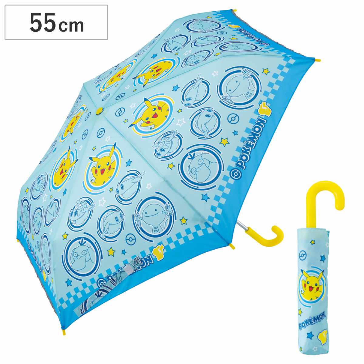 スケーター 雨傘 折りたたみ傘 55cm 手開き ポケモン 2025 雨具 （ 傘