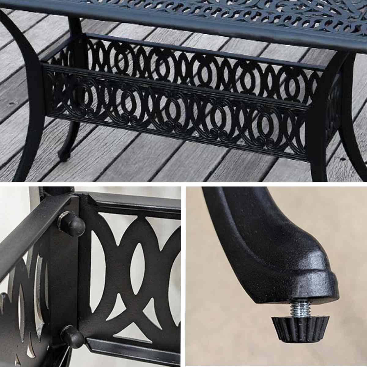 テーブル＆チェア アルミ製レクタングルテーブル＆チェア トルペ 5点