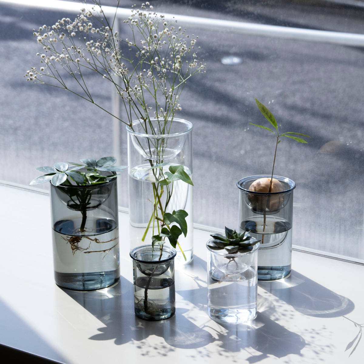 花瓶 MINI BULB VASE 水栽培ガラスベース 7cm 水耕栽培 （ 花器 ガラス