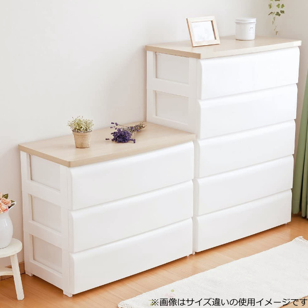 木製4段引き出しラック ホワイト天板 伸和（SHINWA） チェスト 収納ケース 引き出し 木製天板 4段 幅52cm 木製ラック・ウッドラック