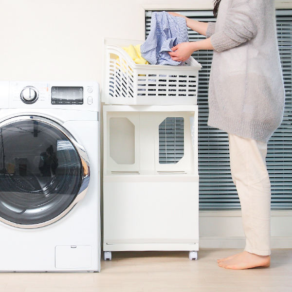 平和工業 ランドリーボックス Clevan 2段 ランドリーラック 洗濯かご