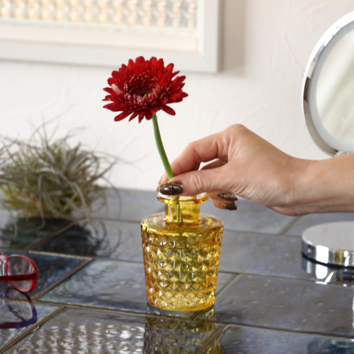 花瓶 プチフラワーベース アンバー （ 花ビン 花びん 花器 ベース