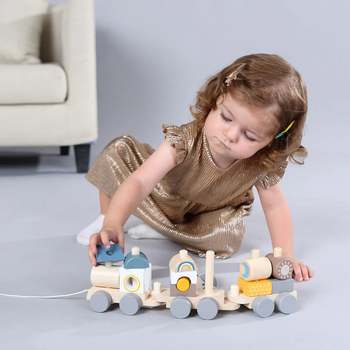 木製 おもちゃ 積み木 ベビー BRICK TRAIN 知育玩具 列車 電車 Adnil LAND （ 木のおもちゃ トレイン 電車遊び 車 積木 つみき 知育 子ども ）