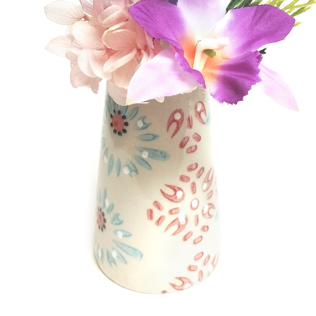 仏花 供え花 ミニ仏花 想花 花器付き （ プリザーブドフラワー 造花