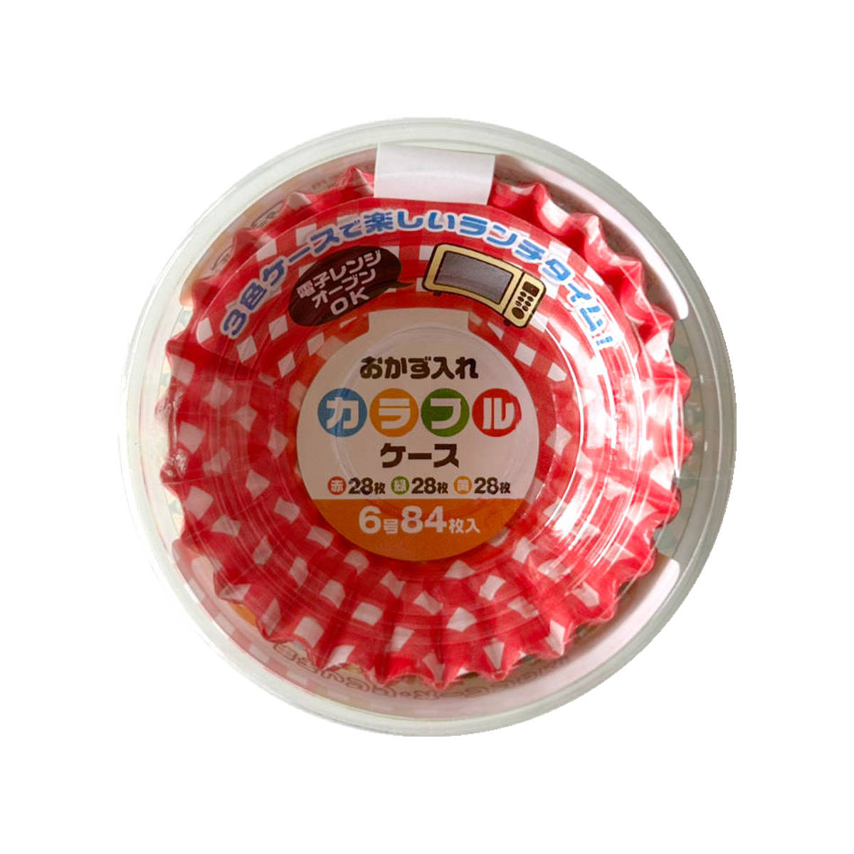 カラフルおかずカップ6個セット おかずカップ カラフルケース 6号 84枚入 （ お弁当カップ 84個入り